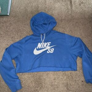 Blue Cropped Nike Hoodie